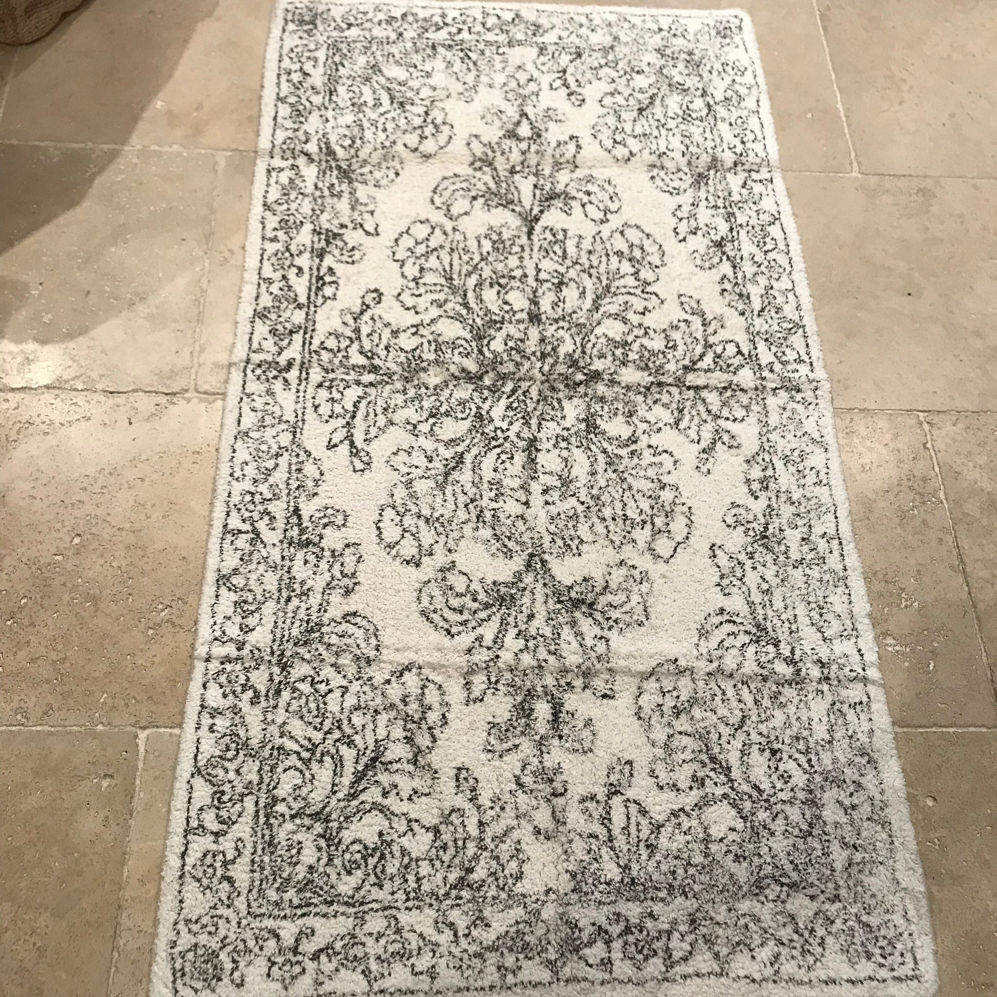 Tapis coton noir et blanc