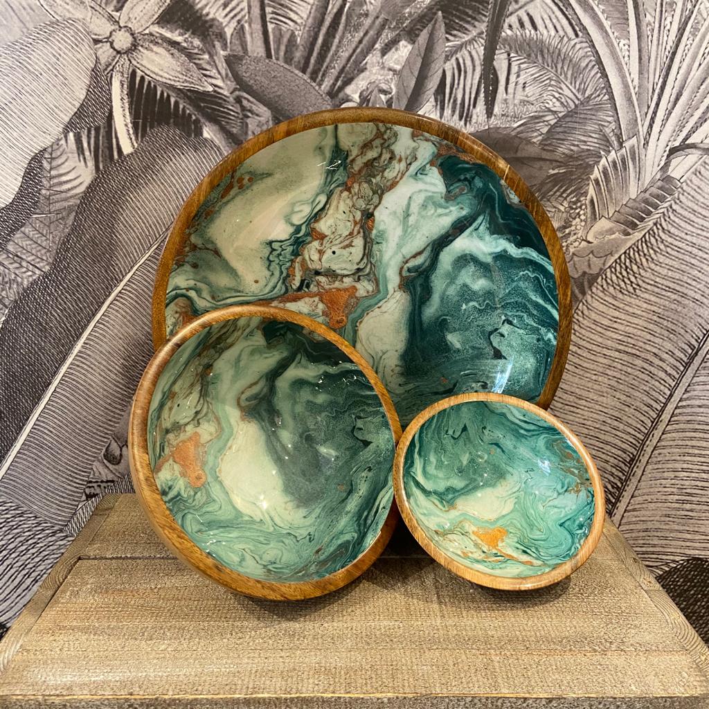 Bols/saladiers en bois (divers coloris)